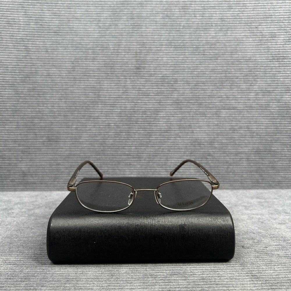 Revlon RV 510 Bronze Oval Y2k Eyeglass Frames 47-17-135 Metal Glasses